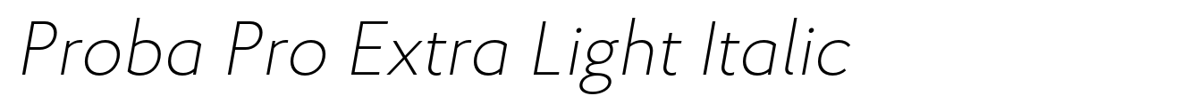Proba Pro Extra Light Italic